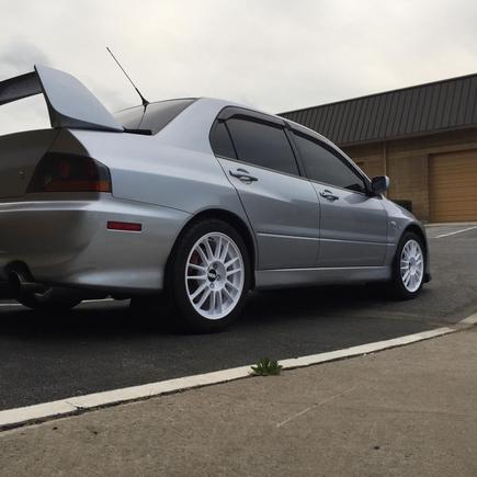 Blizzard white BBS wheels on 05 Evo 8 GSR