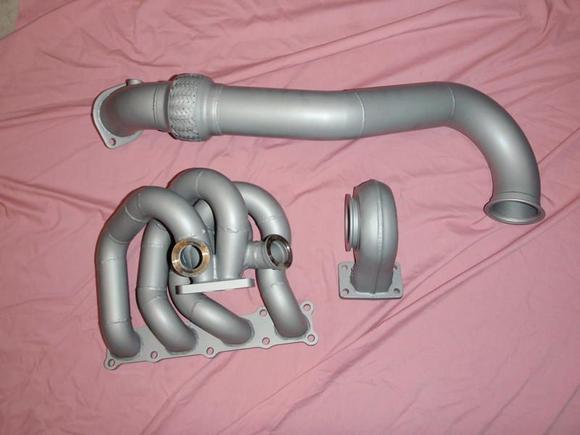 Manifold, down pipe, and turbine housing from coaters.