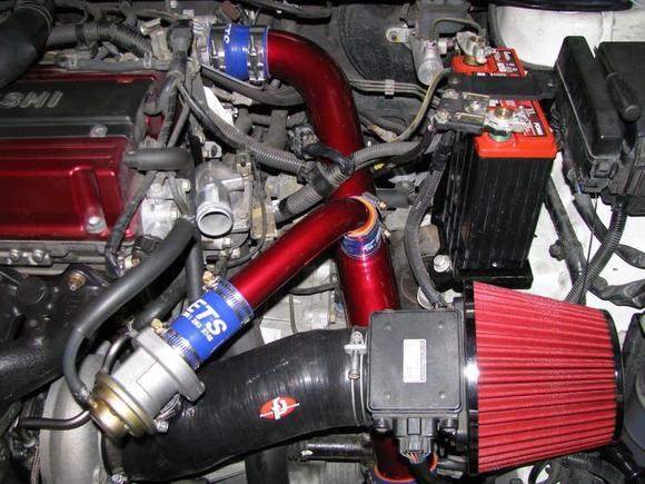 ETS Piping - Candy Red Powdercoat, SE OMG Filter, FP Intake