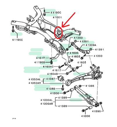 Rear subframe lancer ralliart 2009