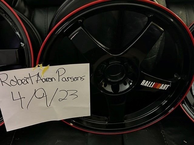 Wheels and Tires/Axles - RARE Rays Ralliart R-01 Gloss Black with Red Stripe Wheels – 18 x 8.5 +30, 5x114.3 - New - 0  All Models - Dublin, OH 43016, United States