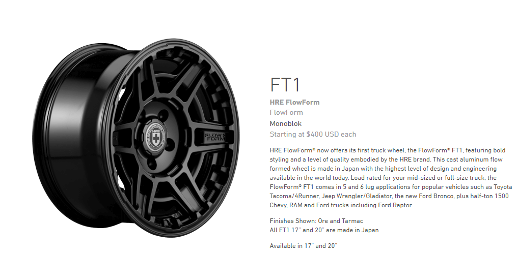 Authorized HRE Dealer: HRE FT1 17