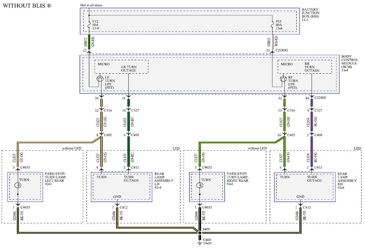2017 XLT Rear left light lights up but doesnt blink for blinker or