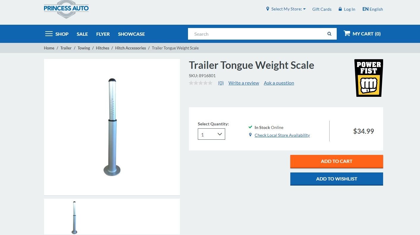 Measuring trailer tongue weight with a bathroom scale