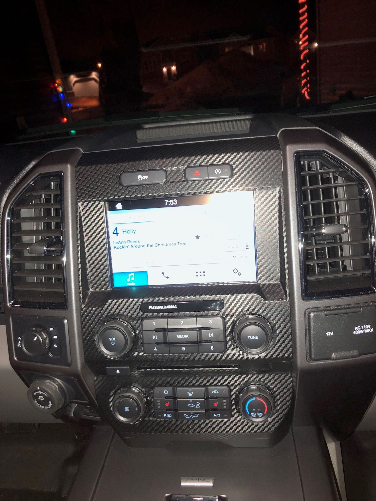 Voodonala for F-150 Center Console Navigation GPS Trim for 2015-2019 Ford F150 ABS Carbon Fiber 1pc Voodonala for F-150 Center Console Navigation GPS Trim for 2015-2019 Ford F150 ABS Carbon Fiber 1pc