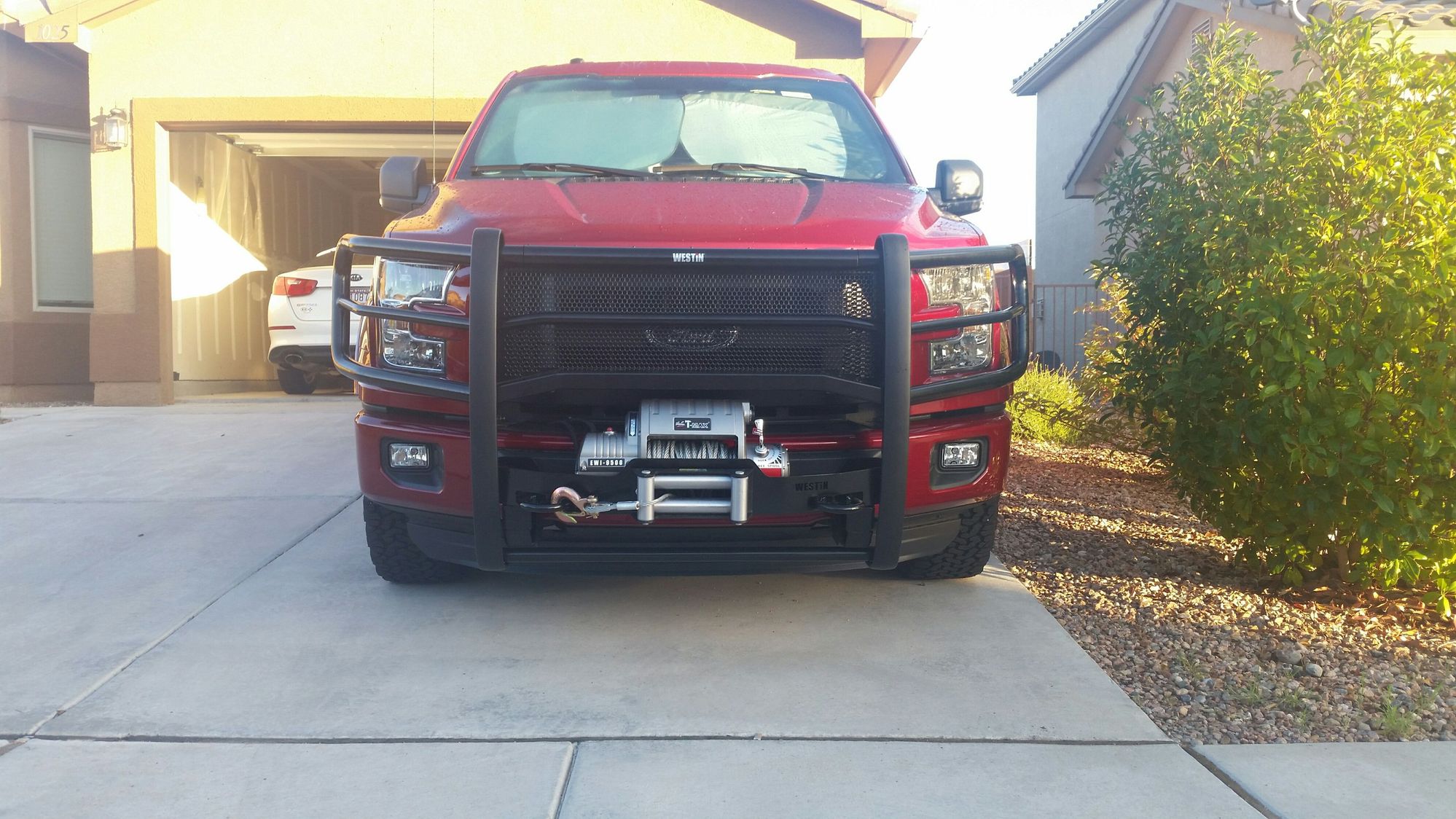 Westin brush guard, winch mount, winch and LED light bar! Ford F150