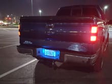 Put in the blue led license plate illumination.