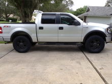 Current look of 2006 FX4 with  plasti dipped wheels and nerf bars