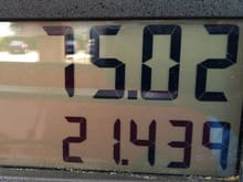 Gas price last weekend