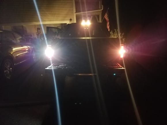 Stock light (right) compared to new LED light (left)