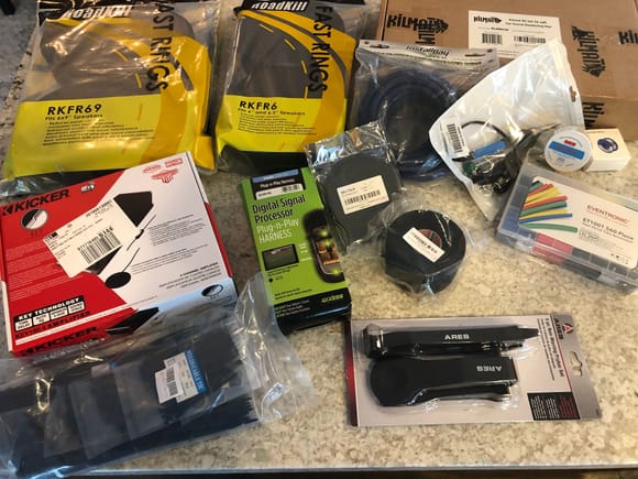All the tools and items to install.