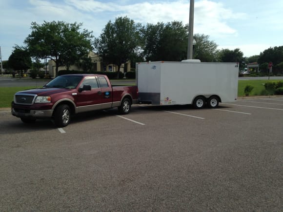 my Ford doing what it was best  built  for .....Towing big sh**. our 16ft trailer