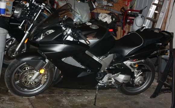 04 VFR800ABS - with a Frankenstein project I'm building behind it.