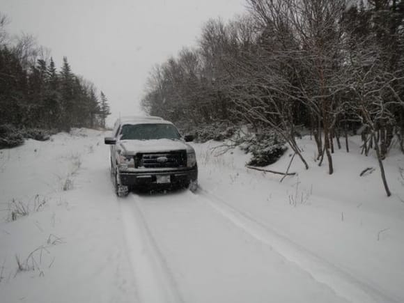 truck taking me home from snowshoeing