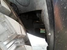 This is how much I had to cut out behind the front tires.