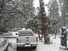 Truck and snow in Ruidoso, NM.