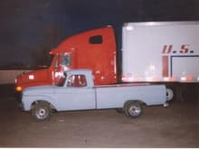 my 1964 F-250, custom cab, 292 V-8, 4 barrel, 4 speed.  this picture was taken in 1996 and the truck is in the middle of a frame off resoration and conversion to a 4X4 highboy, with a 312 engine, triple duece and a paxton supercharger from a 57 T-bird