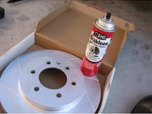 spray your new rotors with some brake kleen before you put them on