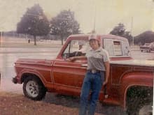 Big Red, my first truck.  This was late 1987.  My Dad bought this 1978 F-100 new with a 300 cu. in. 6 cyl. three in the tree. By the time I got it in 1986, it had over 300,000 miles on it, so we pulled the 6 and dropped in a 351M-400 with a C6 from a 1974 LTD.  I went through 3 engines, 5 transmissions, and 9 (yes, nine) 9&quot; third members in that truck, thanks to my lead foot...