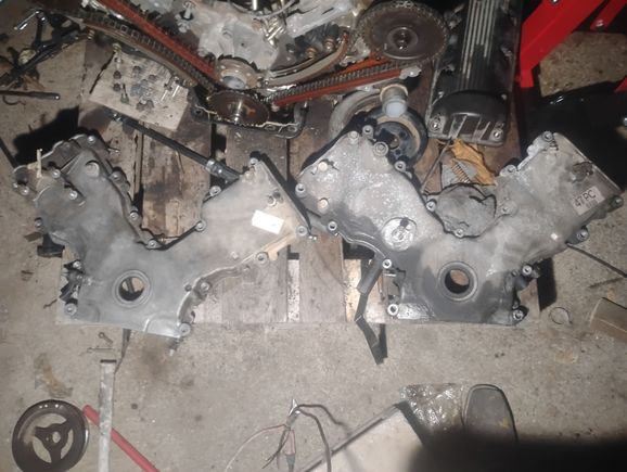 Left-F150  Tensioner mounts in a different location and swings a different direction.
same gaskets, same bolt hole locations
