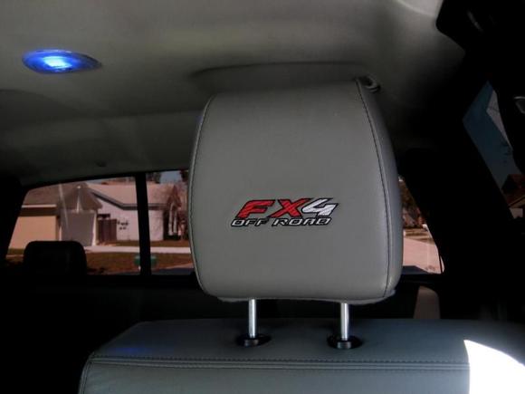 Custom headrest embroidery