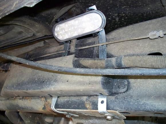 This is my puddle light. I tapped into the dome wires in the cab. I have LED tubes I'm gonna put on both sides when the weather get above freezing.