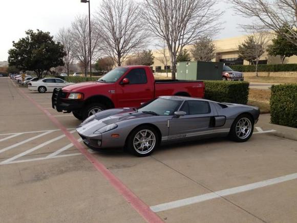 Next to the boss man's car. I was parked here first, I did not disrespect the GT by parking so close lol.