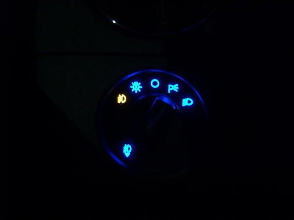Blue headlight switch