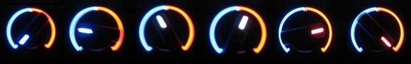 I put this one up to show that the center of the control goes from blue to white to red depending on what temp you have it set to, wouldn't hard to hook up at all. Red would ofcourse be at the hot setting...