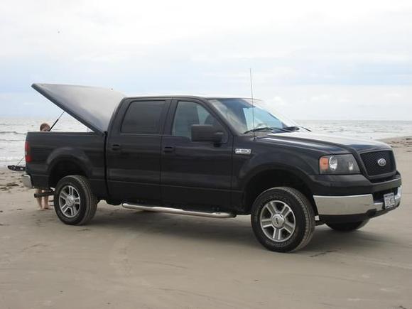 My truck on the beach at Port Aransas, Tx. I had a AS 2" spacer and a Skyjacker 1.5" AAL.