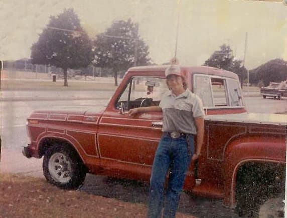 Big Red, my first truck.  This was late 1987.  My Dad bought this 1978 F-100 new with a 300 cu. in. 6 cyl. three in the tree. By the time I got it in 1986, it had over 300,000 miles on it, so we pulled the 6 and dropped in a 351M-400 with a C6 from a 1974 LTD.  I went through 3 engines, 5 transmissions, and 9 (yes, nine) 9&quot; third members in that truck, thanks to my lead foot...