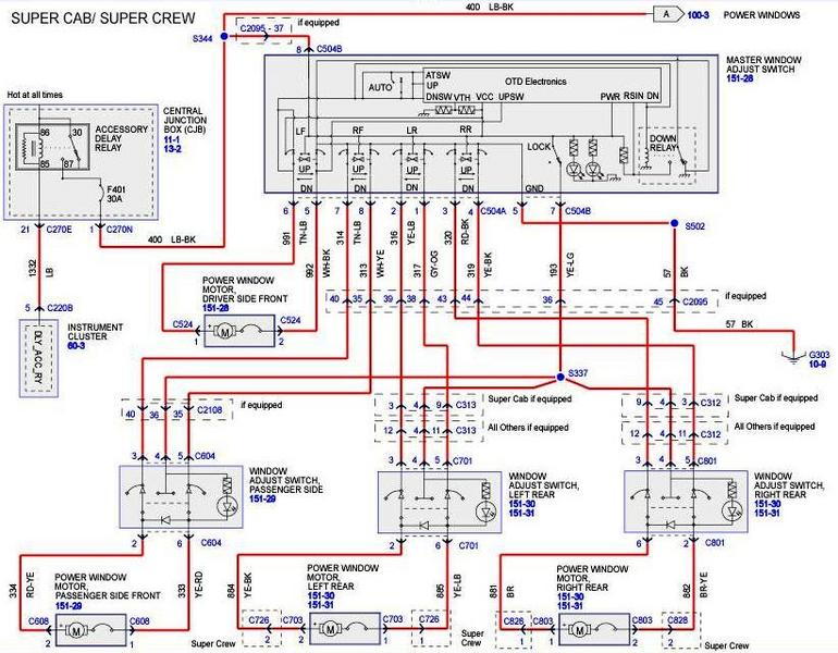 No Power to Passenger Window Switches - F150online Forums  2007 F150 Wiring Diagram For Driver Door    F150online Forums