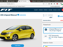 2017 Honda Fit offered in both 6MT or CVT