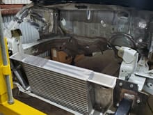 Intercooler will sit here and entry and exit on reverse side...
