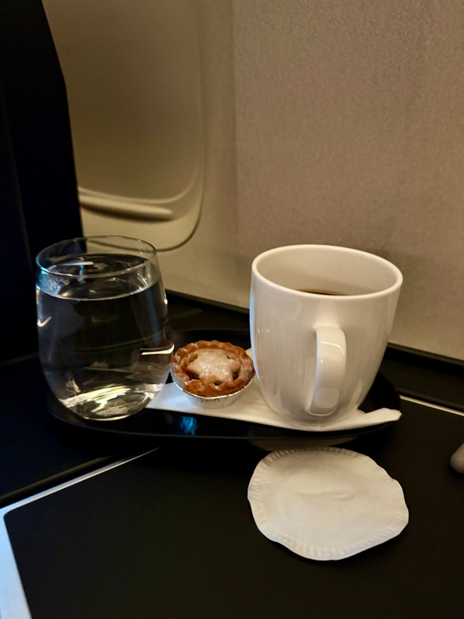 Coffe and mince pie for breakfast