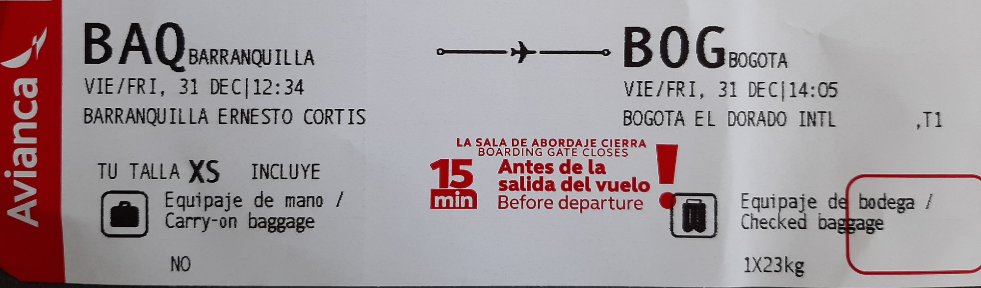 avianca - Baggage policy
