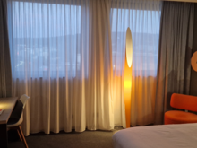 More or less by chance, I picked a room with two windows. I love that—lots of glass. It was extra wide, so it felt like an upgrade.