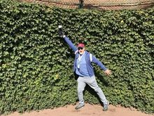 Certainly not as impressive a display of athleticism as me at Wrigley Field a few years ago. (Thanks, I have been waiting and waiting for an excuse to post this photo!!)