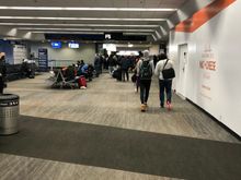 Unlike my trip 10 days ago, SFO was bustling pretty good this morning. 