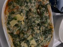 Salmon lasagne, just awful. Hardly any pasta, just spinach and not even hot