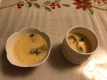 Chawanmushi with shiitake mushrooms and prawns ..