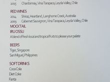 drinks list