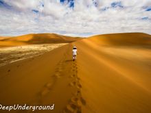 Climbing a ridge in Namibia Naukluft National Park