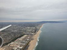 Takeoff over Manhattan Beach; Palos Verdes in the back-right corner.