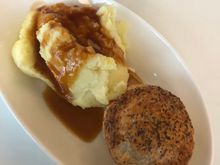 Picture of the pie and mash. Pie was excellent, though they clearly didn’t know I’m northern with the small amount of gravy accompanying the mash