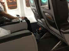The 2-2 seating in Saga Premium, akin to domestic US first class.