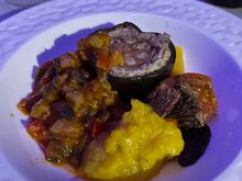 Vegan Stuffed Aubergine with Ratatouille and Moutabel - 5/5 surprisingly very good