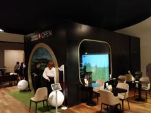 Golf simulator inside TK lounge IST