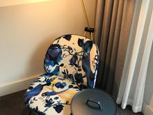 A last a reading light next to to sofa for reading a book