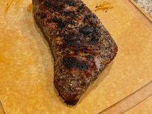 Santa Maria tri tip. So anxious to eat that I forgot to take any more pictures after it was sliced! 